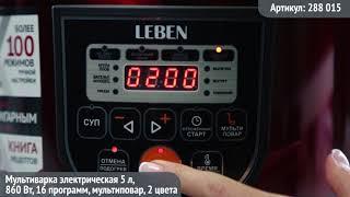 Видео обзор техники LEBEN: Мультиварка электрическая 5л