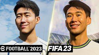 FIFA 23 vs eFootball 2023 Player Faces Comparison! (Mbappe, Son, Van Dijk, etc.)