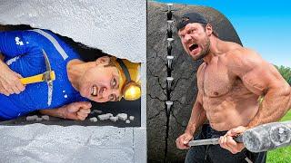1,000 Layers of Styrofoam vs 1,000 lbs of Actual Bedrock