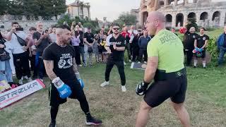 PITBULL 65kg vs Heavyweight PRO BOXER 100kg !!! Street Boxing in Italy!!! SPARTACUS ARENA