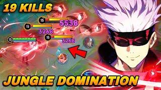 GOJO SATORU BEST BUILD & ROTATION FOR JUNGLE DOMINATION! GOJO SATORU KONGMING JJK SKIN GAMEPLAY!