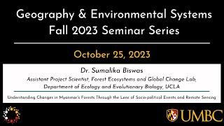 Fall 2023 GES Seminar Seires with Dr.  Sumalika Biswas