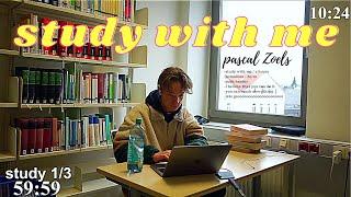 3 HOUR study with me ️ rain sounds &  pomodoro - 60/10 -