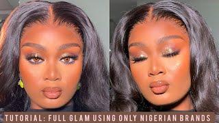 TUTORIAL: FULL GLAM USING ONLY NIGERIAN MAKEUP BRANDS | Judith Egbo #tutorial