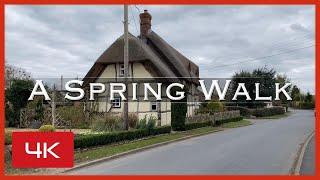 A Relaxing Spring Walk through Crowle Village  in Worcestershire England. Filmed in 4K