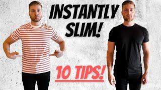 10 EASY Ways to Look SLIMMER!  (Mens Style Hacks)