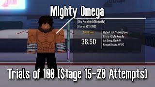 MIGHTY OMEGA - MAKING MORE PROGRESS IN TRIALS OF 100 - ROBLOX