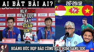 HLV Kim Sang Sik và Hoàng Đức trả lời họp báo | Liệu Xuân Son có bị áp lực tù NHM?