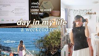 weekend life in Australia as a student  study, reset, self care, work & Sunday mornings/church
