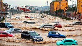 Almeria, Spain now! Flooding submerged roads and cars