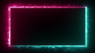 Glowing frame black screen | Neon light border | Frame template video background