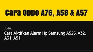 Cara Aktifkan Alarm Hp Samsung A52S, A32, A31, A51