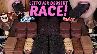 ASMR LEFTOVER DESSERT RACE! TICO ICE CREAM BARS, MILKY WAY, OREO, KINDER HAPPY HIPPO, TWINKIES 먹방