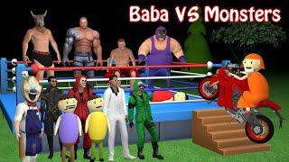 Baba VS Monsters Part 1 | Baba VS Monster Fight | Gulli Bulli And Monster Boxing Fight | MJOH Toons