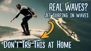 Jet Surfing in REAL WAVES?  Carver e-surfer ocean test