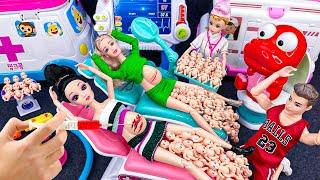 15 Minutes Satisfying with Barbie Pregnant Women Doctor Toys & Unboxing Disney Princess Carriage Set