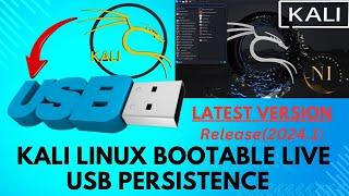 kalilinux usb live boot with persistence | latest 2024.1 what's new