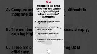 Huawei H19-101 MCQ | Major Campus Network Challenges in the Digital Transformation Era! 