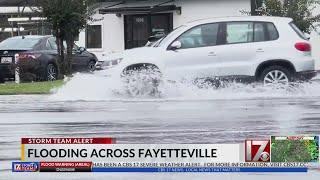 Flooding in Fayetteville Friday due to Helene