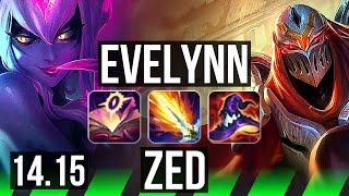 EVELYNN vs ZED (JGL) | 66k DMG, 24/3/13, 65% winrate, Legendary | EUNE Grandmaster | 14.15