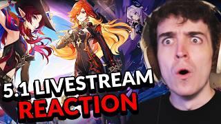 GENSHINS CRAZIEST UPDATE! 5.1 LIVESTREAM REACTION | Genshin Impact