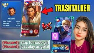 I PRETEND TO BE A NUB GIRL IN 1v1 (then humble this trashtalker with my 800 star!) - Mobile Legends