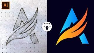 Adobe Illustrator Tutorial - How to Create Logo Design From Sketch