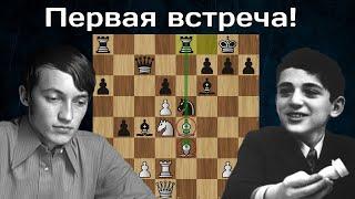 Анатолий Карпов - Гарри Каспаров. Чемпион мира против 12-летнего КМС. Ленинград 1975. Шахматы