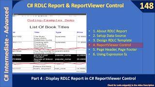 C# RDLC Reports | Part 4 - Display Report via ReportViewer Control | C# Advanced #148