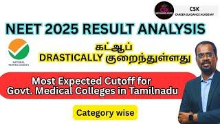 NEET 2025 Result Analysis-most Expected Cutoff for TN Govt. Medical College-Category wise #neet2025
