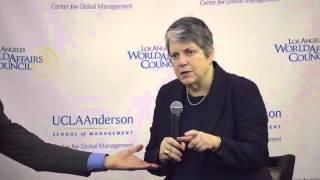 Janet Napolitano speaks to the Los Angeles World Affairs Council Feb 3, 2016