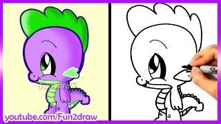 How to Draw a Super Cute Spike - My Little Pony - Fun2draw (Online Drawing Lessons)