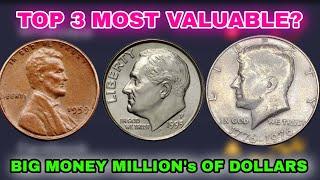 THE TOP 3 MOST VALUABLE UNITED STATE OF AMERICA  OLD COINS BIG MONEY MILLION OF DOLLARS!