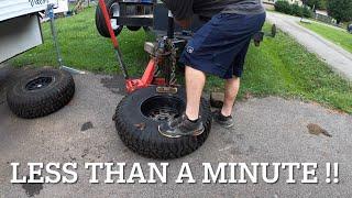 Breaking a tire bead in less than a minute with a trailer jack !!!  Very easy !!