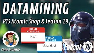 Fallout 76 PTS: New Datamining Patch 55/56 Atomic Shop & Season 19 Datamine