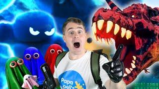 Rainbow Ghosts and Lava T rex Fire and Ice Mega Compilation | Brain Breaks by Papa Joel's English