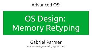 GW AdvOS: User Management of Kernel Memory