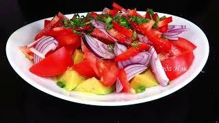 Вкусный и Полезный Салат с авокадо и помидорами на каждый день Люда Изи Кук обед ужин Пост Веган