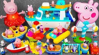 91 Minutes Satisfying with Unboxing Cute Peppa Pig Swimming Playset，Yacht Toys ASMR | Review Toys