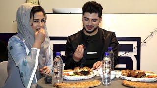 Rostam and Gita eating lunch with Sayar Adib / صرف طعام چاشت رستم و گیتا با سیار ادیب