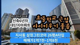 부산 강서구 지사동 아파트 삼정그린코아25평A타입 매매1억7천~1억8천, 삼정부동산010-6319-4399