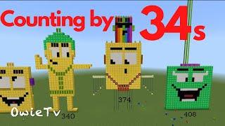 COUNTING BY 34s Numberblocks Minecraft | Learn To Count| Skip Counting by 34s  | Math Songs For Kids