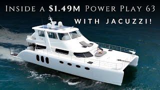 Tour a $1.4m Powerplay 63 power cat with a JACUZZI - For Sale