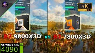 Ryzen 7 9800X3D vs Ryzen 7 7800X3D 4K DLSS/FSR Performance Mode Test in 13 Games | RTX 4090