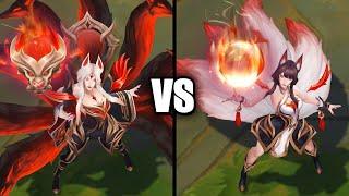 Immortalized Legend Ahri vs Risen Legend Ahri Skins Comparison (League of Legends)