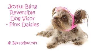 Joyful Bling Reversible Dog Visor - Pink Daisies