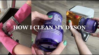 HOW I CLEAN MY DYSON - taking apart and cleaning my Dyson V12 vacuum