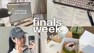 finals study vlog  3 exams 1 week, cramming though anki, library dates, barely surviving