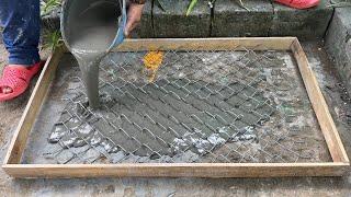 Great ideas from Cement and Iron Mesh. DIY Coffee Table and Chairs At Home