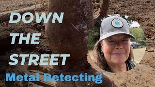 Metal detecting down the street